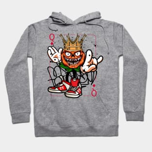 Queen Playing card with Skateboard Graffiti Street Art Hoodie